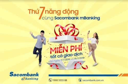 Miễn phí giao dịch qua mBanking Sacombank