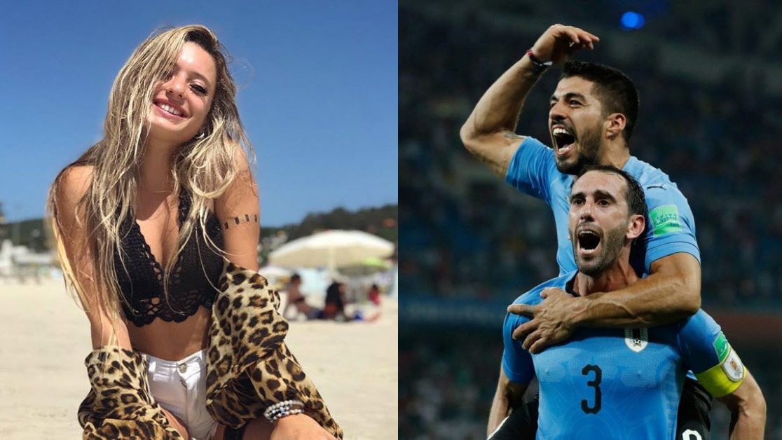 Hot girl Uruguay cổ vũ Luis Suarez đá bay Pháp