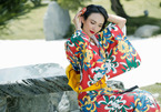 Hoa hậu Ngọc Diễm sặc sỡ với kimono Nhật Bản