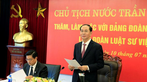 Chủ tịch nước làm việc với Liên đoàn Luật sư Việt Nam