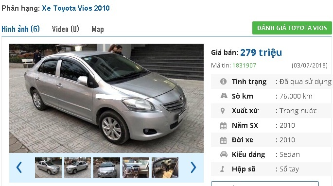Chiếc ô tô Toyota cũ này đang rao bán tầm giá 200 triệu tại Việt Nam ...
