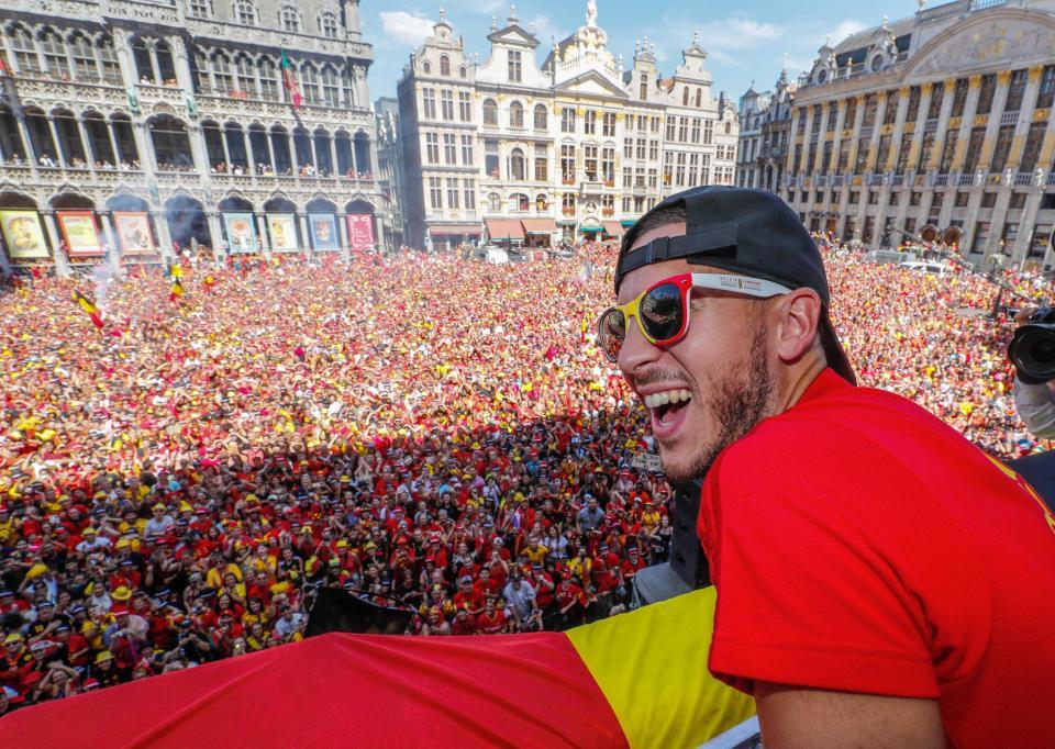 Dàn sao tuyển Bỉ được chào đón như nhà vô địch World Cup