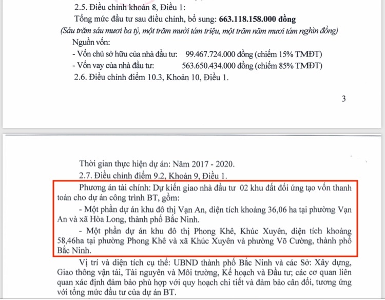 Bắc Ninh: Đổi gần 100ha đất cho Dabaco lấy 1,39km đường