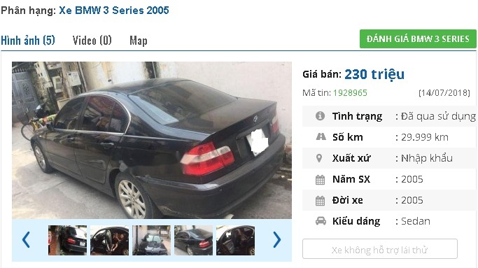 Chiếc ô tô BMW cũ này được rao bán tầm giá 200 triệu, có nên mua?