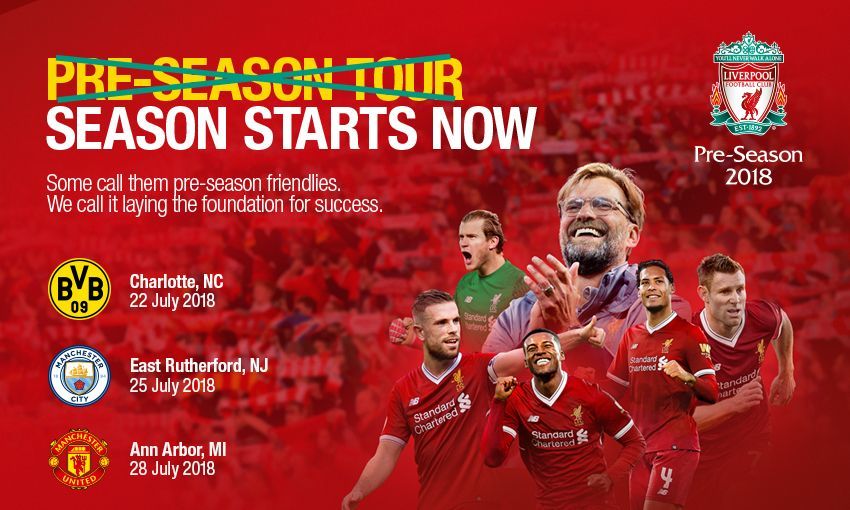 Lịch thi đấu giao hữu mùa Hè 2018 của Liverpool