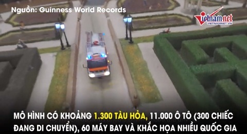 Mô hình tàu hỏa 'khủng' chứa cả nghìn xe cộ, máy bay