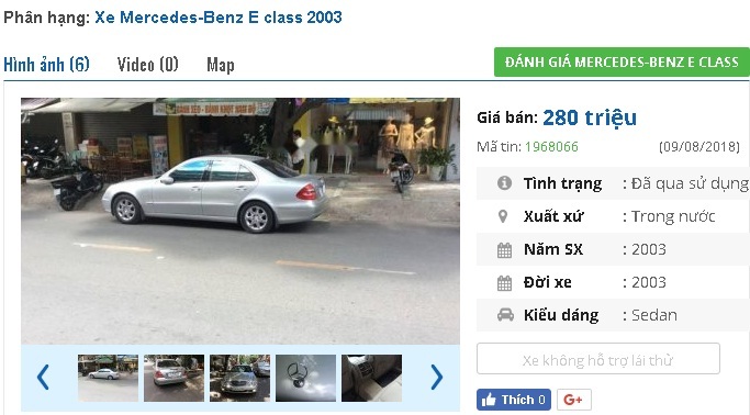 Mua mới gần 2 tỷ, nay chiếc Mercedes cũ này có giá chỉ 280 triệu