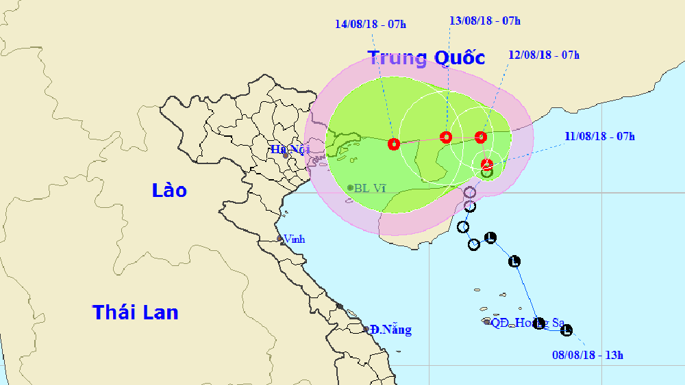 Áp thấp nhiệt đới quét ngang bờ biển Trung Quốc, hướng vào Việt Nam