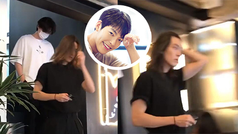 Fan bất ngờ nhận ra Kim Woo Bin tóc dài, đi cà phê cùng Lee Jong Suk