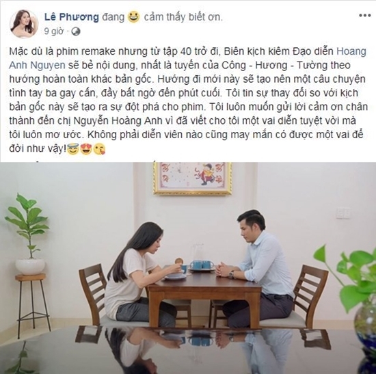 Lê Phương tiết lộ kịch bản 