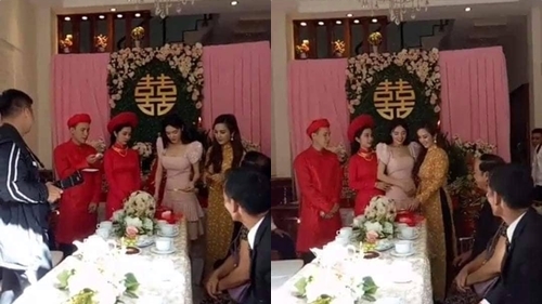 Nhã Phương lộ vòng 2 to bất thường trong đám cưới của em gái