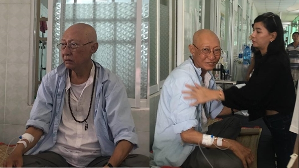 Cát Phượng vào viện thăm nghệ sĩ Lê Bình bị ung thư phổi