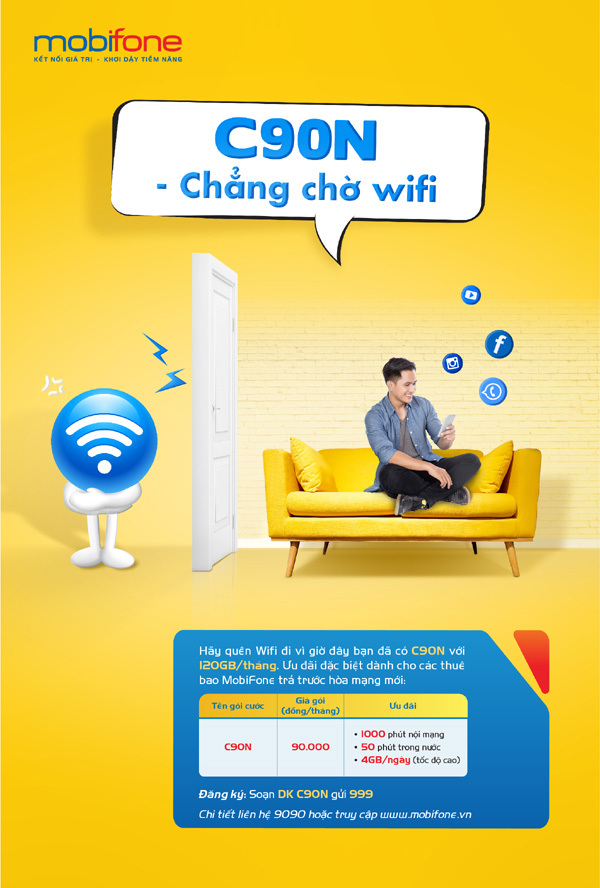 MobiFone: nghe gọi, lướt web thả ga với 90 nghìn đồng/tháng