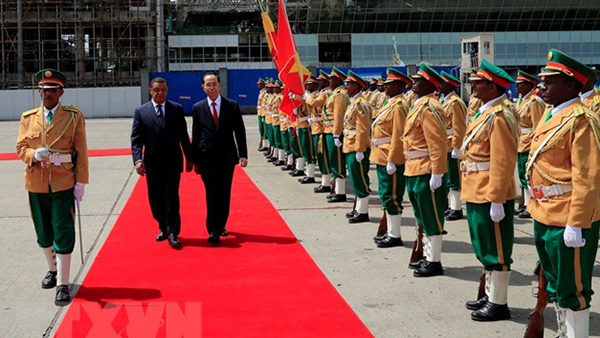 Ethiopia bắn 21 loạt đại bác chào mừng Chủ tịch nước