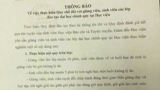 Trường Báo đưa ra nội quy “gắt”, sinh viên nháo nhào phản ứng