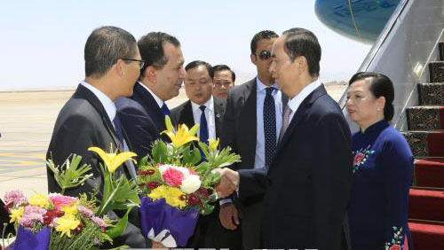 Chủ tịch nước bắt đầu thăm cấp Nhà nước đến CH Arab Ai Cập