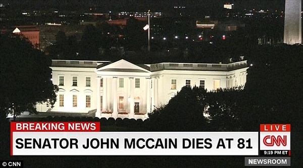 Nhà Trắng treo cờ rủ, dân Mỹ tưởng nhớ ông John McCain