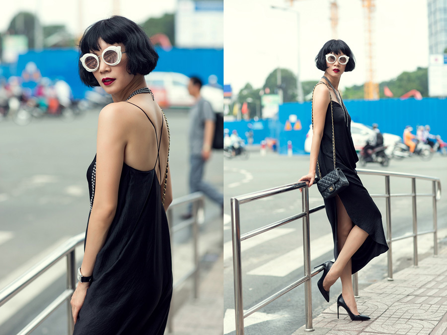 Xuân Lan sặc sỡ váy xoè hoa xuống phố Xuân Lan sặc sỡ váy xoè hoa xuống phố