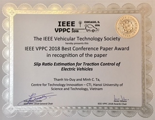 Nghiên cứu của Trường ĐH Bách khoa HN giành giải thưởng tại hội nghị quốc tế về ô tô điện