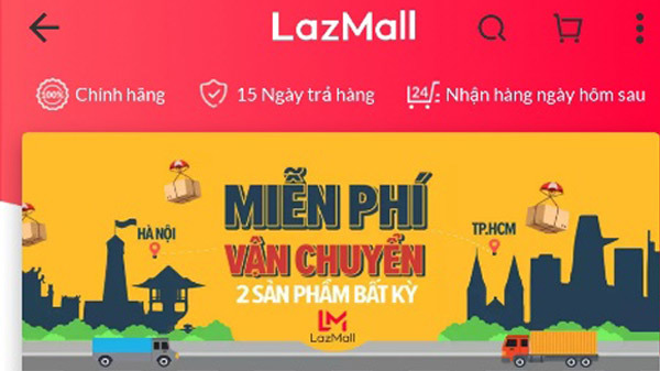 LazMall- kênh mua sắm online mới quy tụ gần 300 thương hiệu