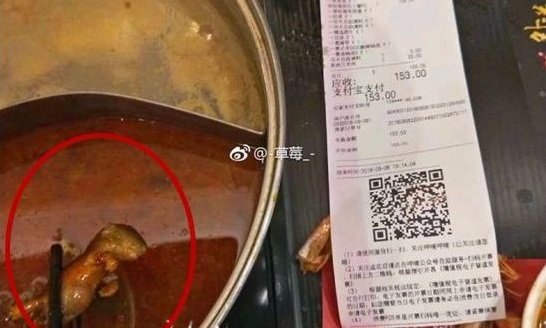 Thực khách hoảng khi thấy xác chuột chết trong nồi lẩu của nhà hàng Trung Quốc