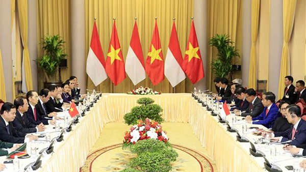 Chủ tịch nước Trần Đại Quang hội đàm với Tổng thống Indonesia