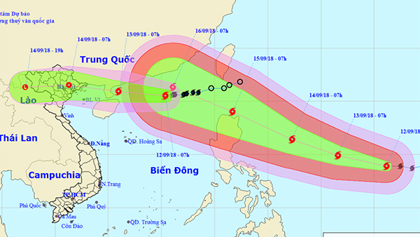 Siêu bão Mangkhut di chuyển nhanh và mạnh, thẳng tiến biển Đông