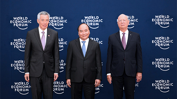 Hình ảnh Thủ tướng chủ trì lễ đón các trưởng đoàn dự WEF ASEAN 2018