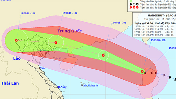 Siêu bão Mangkhut giật trên cấp 17 vào biển Đông sớm hơn dự kiến