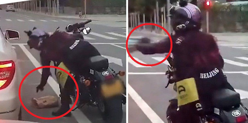 Tài xế xả rác ra đường bị nữ biker dạy bài học nhớ đời