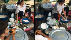Sự thật video cô dâu rửa bát, chú rể mang loa ra hát