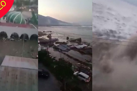 Hãi hùng sóng thần tấn công Indonesia