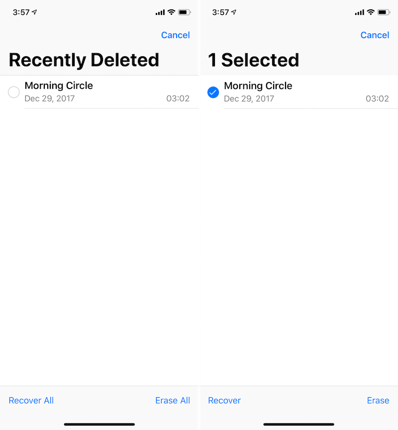 Cách xóa vĩnh viễn bản ghi âm trong iOS 12