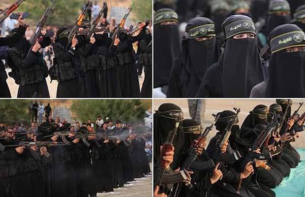 Xem nữ du kích Palestine phô diễn sức mạnh trên Dải Gaza