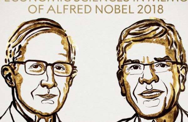 Hai người Mỹ cùng nhận giải Nobel Kinh tế 2018