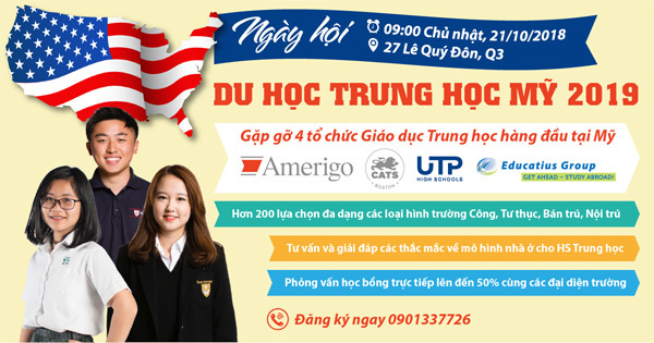 Ngày hội du học trung học Mỹ: Học bổng lên đến 50%