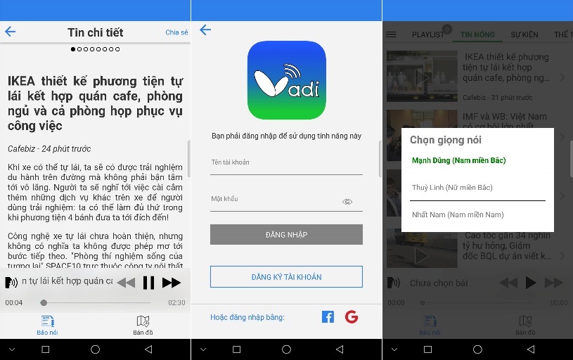Ứng dụng nghe đọc báo tiếng Việt như giọng người thật