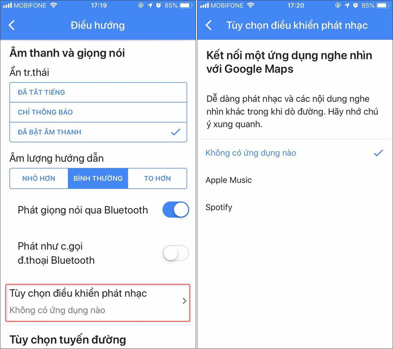 Cách nghe nhạc ngay trên ứng dụng Google Maps