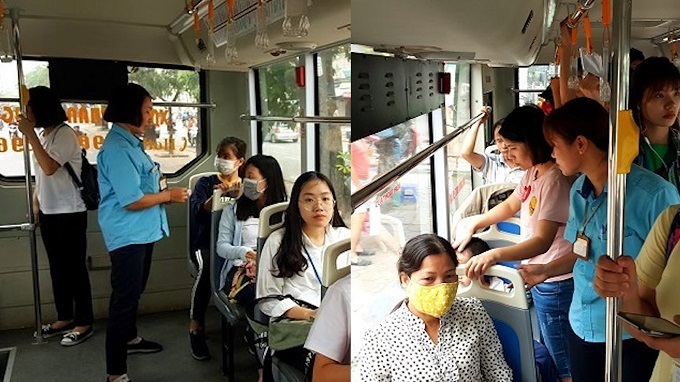 Những bóng hồng 'thép' trên xe buýt ở Thủ đô