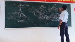 Tròn mắt với những bức tranh do thầy giáo vẽ nên bằng phấn Tròn mắt với những bức tranh do thầy giáo vẽ nên bằng phấn
