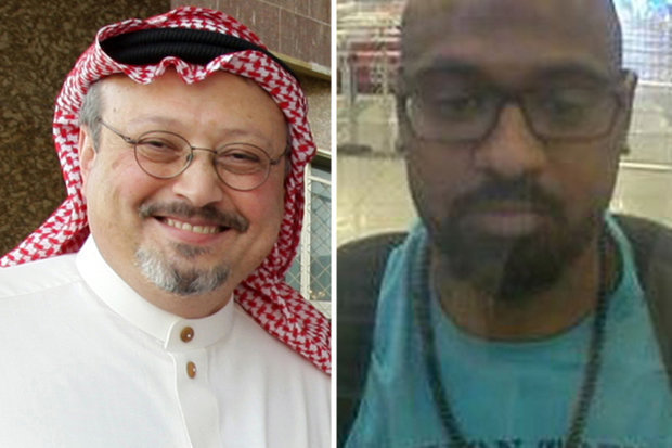 Nghi phạm Albostani (phải) và nhà báo Khashoggi