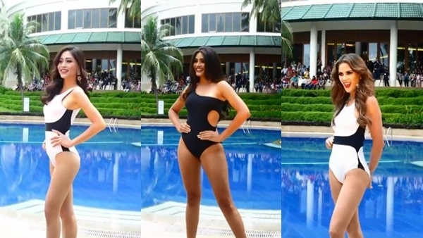 Phương Nga diện áo tắm bốc lửa cùng dàn thí sinh HH Hòa bình