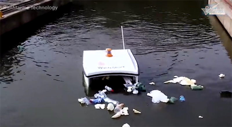 Cỗ máy 'cá mập' không người lái gom rác thải trên sông, hồ siêu nhanh