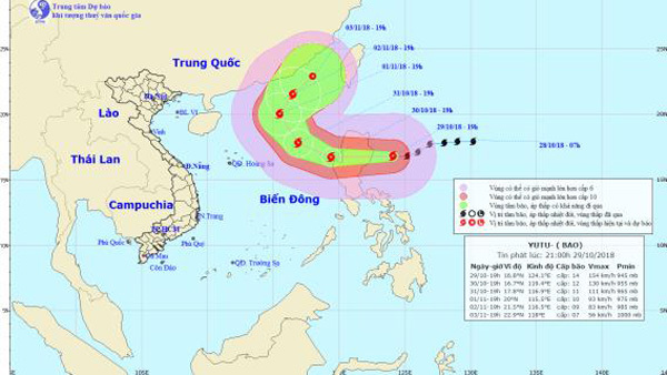 Dự báo thời tiết 30/10: Siêu bão Yutu gây mưa, gió giật cấp 15