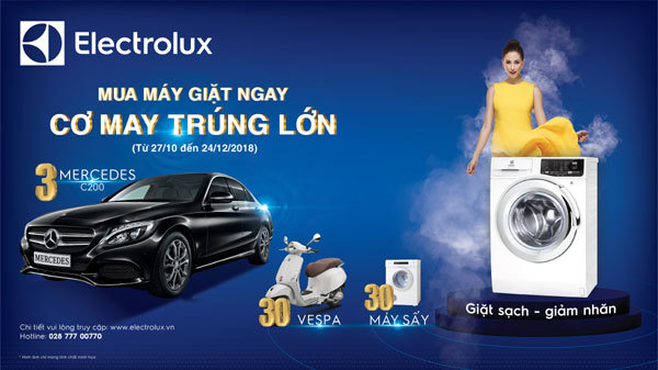 Mua máy giặt Electrolux, cơ hội trúng Mercedes