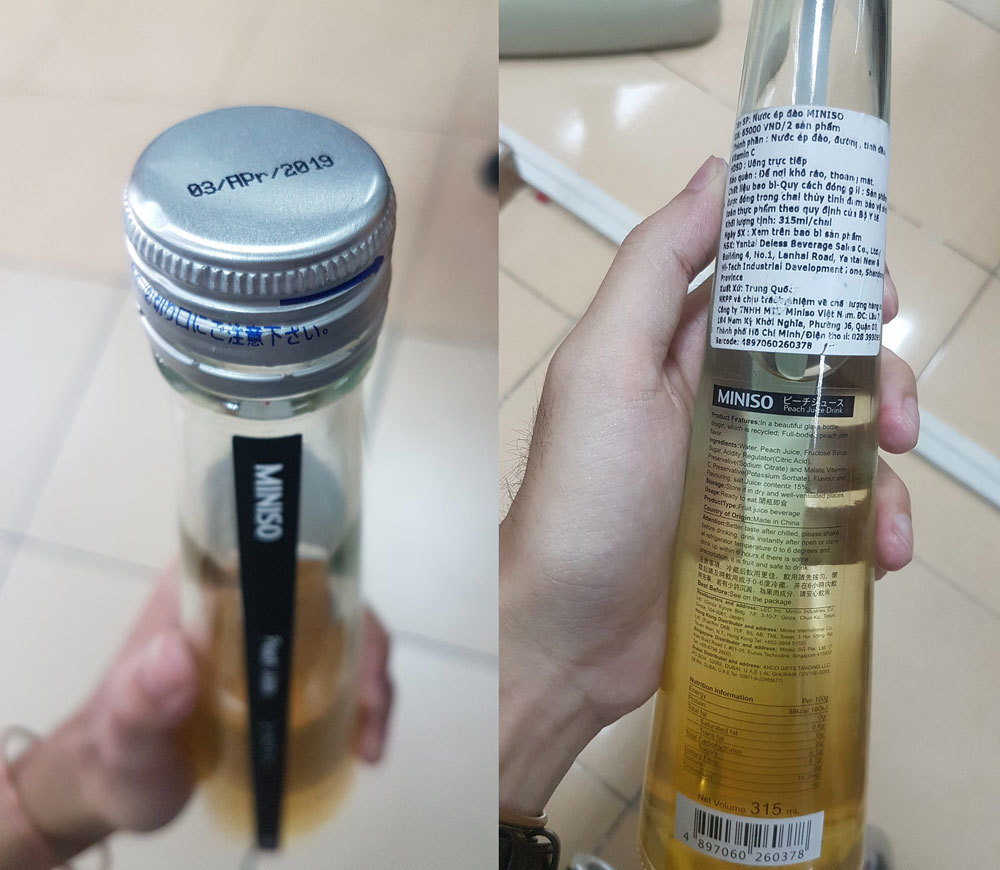 Nước ép trái cây Miniso không biết sản xuất từ khi nào?