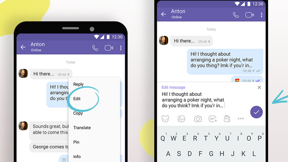 Viber thêm tính năng cho chỉnh sửa tin nhắn đã gửi