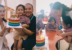 Phạm Quỳnh Anh - Quang Huy bên nhau mừng sinh nhật con gái