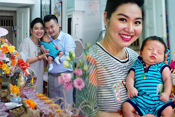 Sao Việt ngày 5/11: Lê Khánh hạnh phúc trong ngày đầy tháng con trai đầu lòng