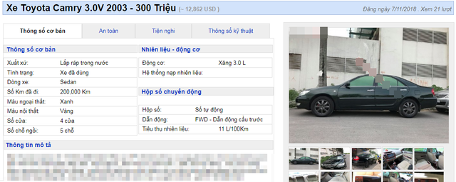 Tranh khách xe cỏ, Mercedes, BMW, Camry đời cũ xuống giá 300 triệu